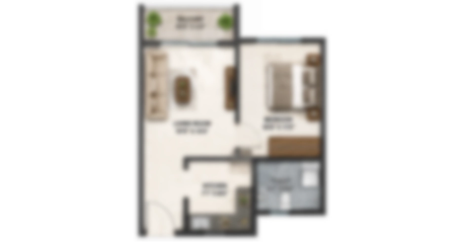Kohinoor Dombivli 1 BHK Floor Plan