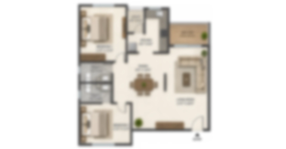 Kohinoor Dombivli 2 BHK Floor Plan